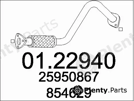 MTS 01.22940 — Exhaust Pipe