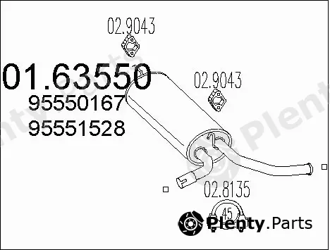 MTS 01.63550 — Rear Muffler