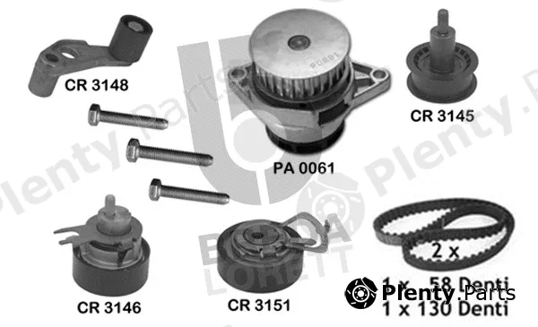 Breda Lorett KPA0289B — Water Pump & Timing Belt Kit