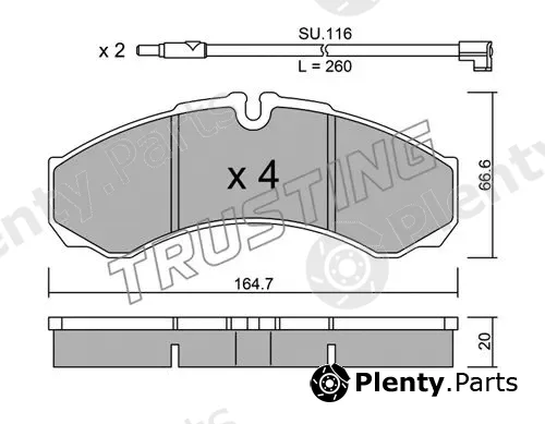 Trusting 221.7W — Brake Pad Set, disc brake