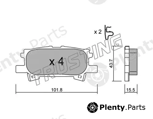 Trusting 635.0 — Brake Pad Set, disc brake
