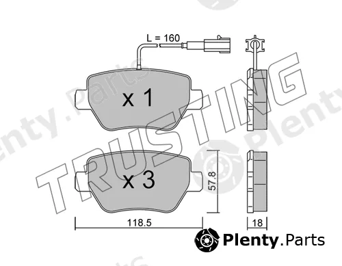Trusting 1204.0 — Brake Pad Set, disc brake