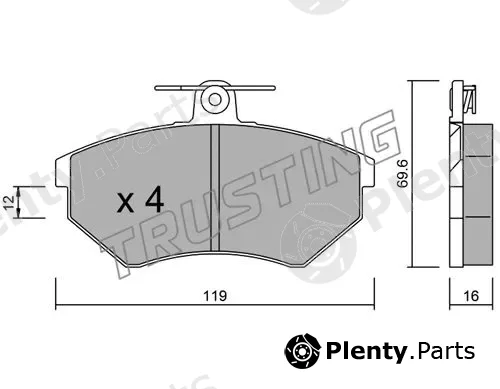 Trusting 052.0 — Brake Pad Set, disc brake