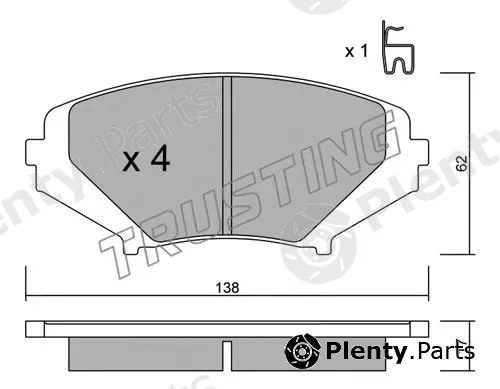 Trusting 748.0 — Brake Pad Set, disc brake