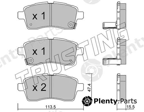 Trusting 1162.0 — Brake Pad Set, disc brake