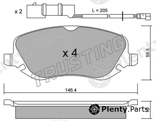Trusting 545.0 — Brake Pad Set, disc brake