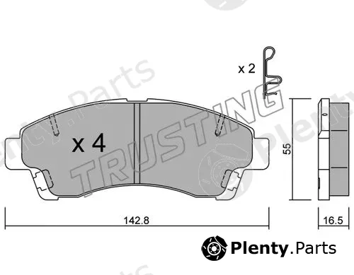 Trusting 410.0 — Brake Pad Set, disc brake