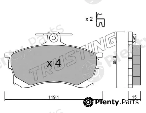 Trusting 259.0 — Brake Pad Set, disc brake
