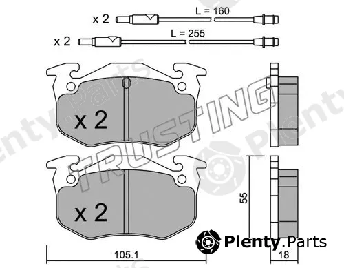 Trusting 038.0 — Brake Pad Set, disc brake