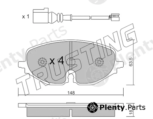 Trusting 1280.0 — Brake Pad Set, disc brake