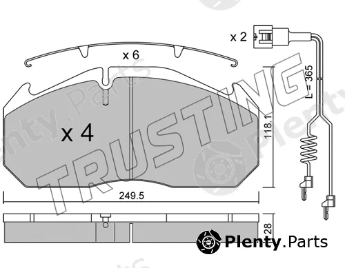 Trusting 602.3W — Brake Pad Set, disc brake