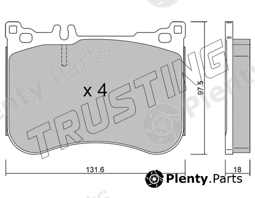 Trusting 1197.0 — Brake Pad Set, disc brake