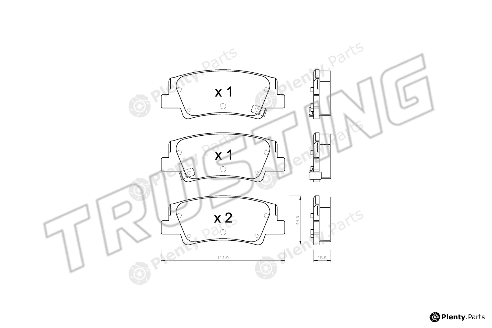 Trusting 1299.0 — Brake Pad Set, disc brake
