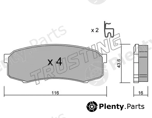 Trusting 447.0 — Brake Pad Set, disc brake