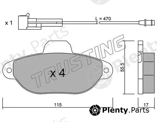 Trusting 162.0 — Brake Pad Set, disc brake