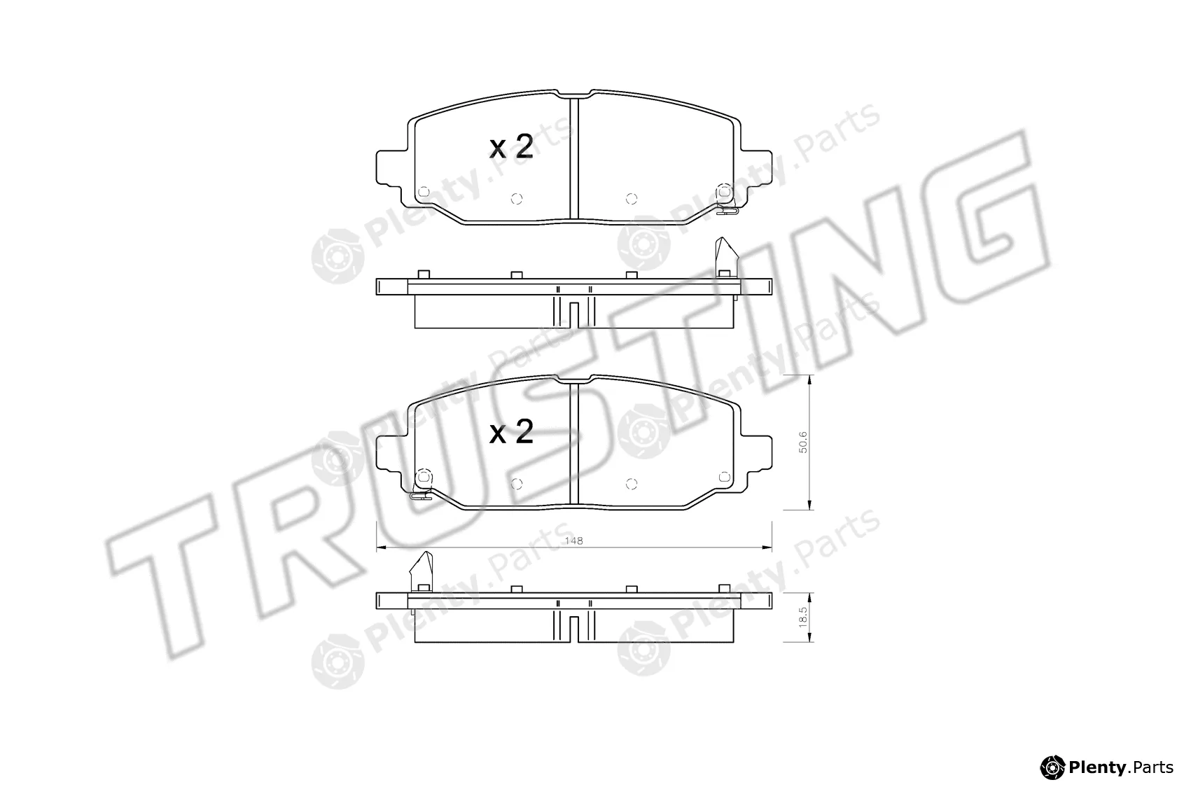 Trusting 1335.0 — Brake Pad Set, disc brake