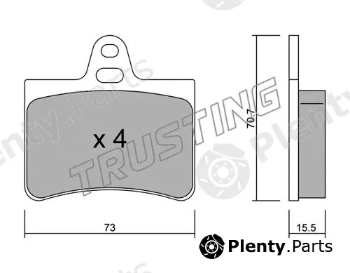 Trusting 342.0 — Brake Pad Set, disc brake