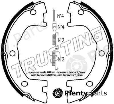 Trusting 034.120K — Brake Shoe Set, parking brake