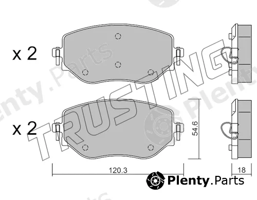 Trusting 1225.0 — Brake Pad Set, disc brake