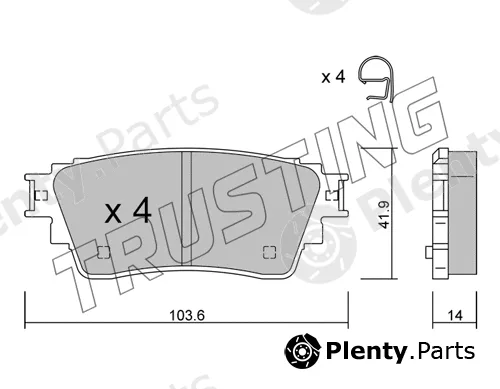 Trusting 1160.0 — Brake Pad Set, disc brake