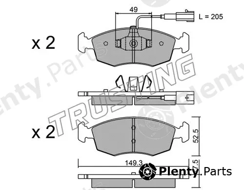 Trusting 283.4 — Brake Pad Set, disc brake
