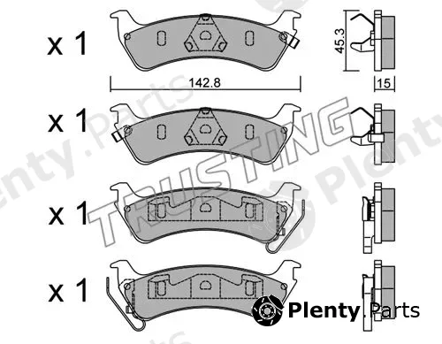 Trusting 543.0 — Brake Pad Set, disc brake