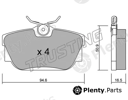 Trusting 355.0 — Brake Pad Set, disc brake