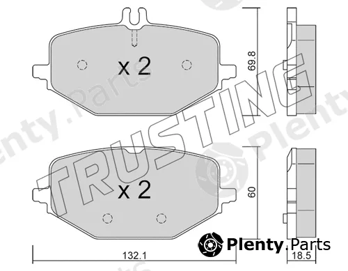Trusting 1274.0 — Brake Pad Set, disc brake