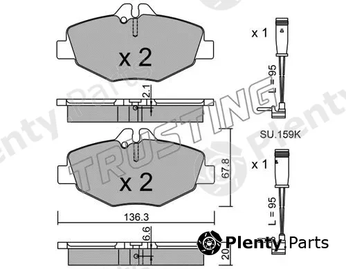 Trusting 578.0W — Brake Pad Set, disc brake