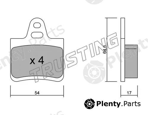 Trusting 293.0 — Brake Pad Set, disc brake