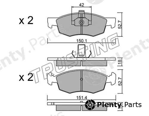 Trusting 283.2 — Brake Pad Set, disc brake