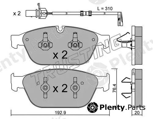 Trusting 970.0W — Brake Pad Set, disc brake