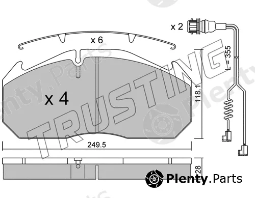 Trusting 602.4W — Brake Pad Set, disc brake