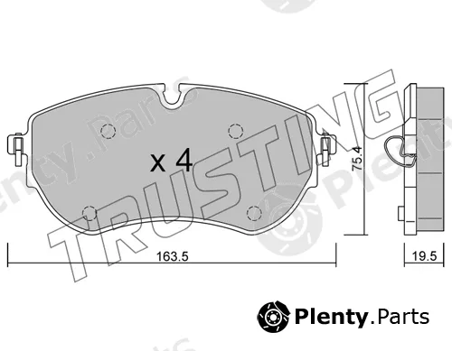 Trusting 1172.0 — Brake Pad Set, disc brake