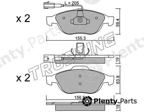 Trusting 229.0 — Brake Pad Set, disc brake
