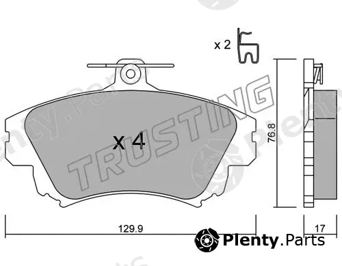 Trusting 295.0 — Brake Pad Set, disc brake
