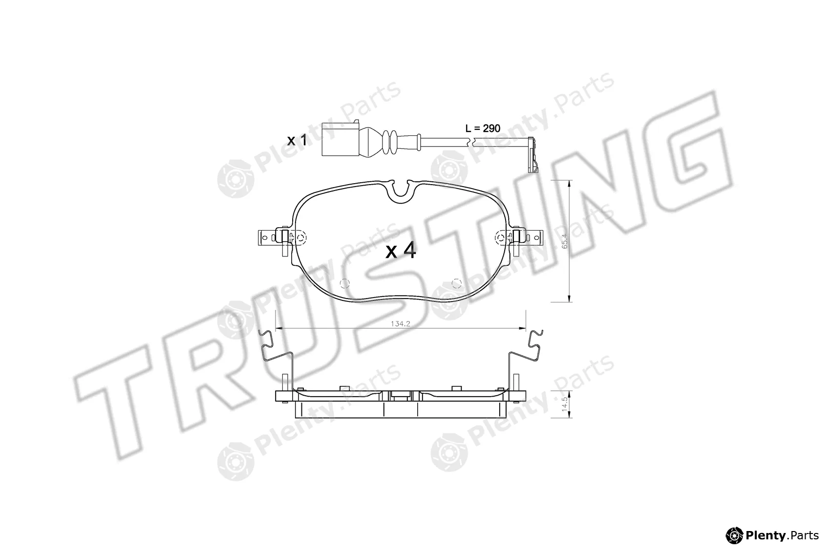 Trusting 1318.0 — Brake Pad Set, disc brake
