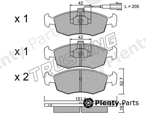 Trusting 283.0 — Brake Pad Set, disc brake