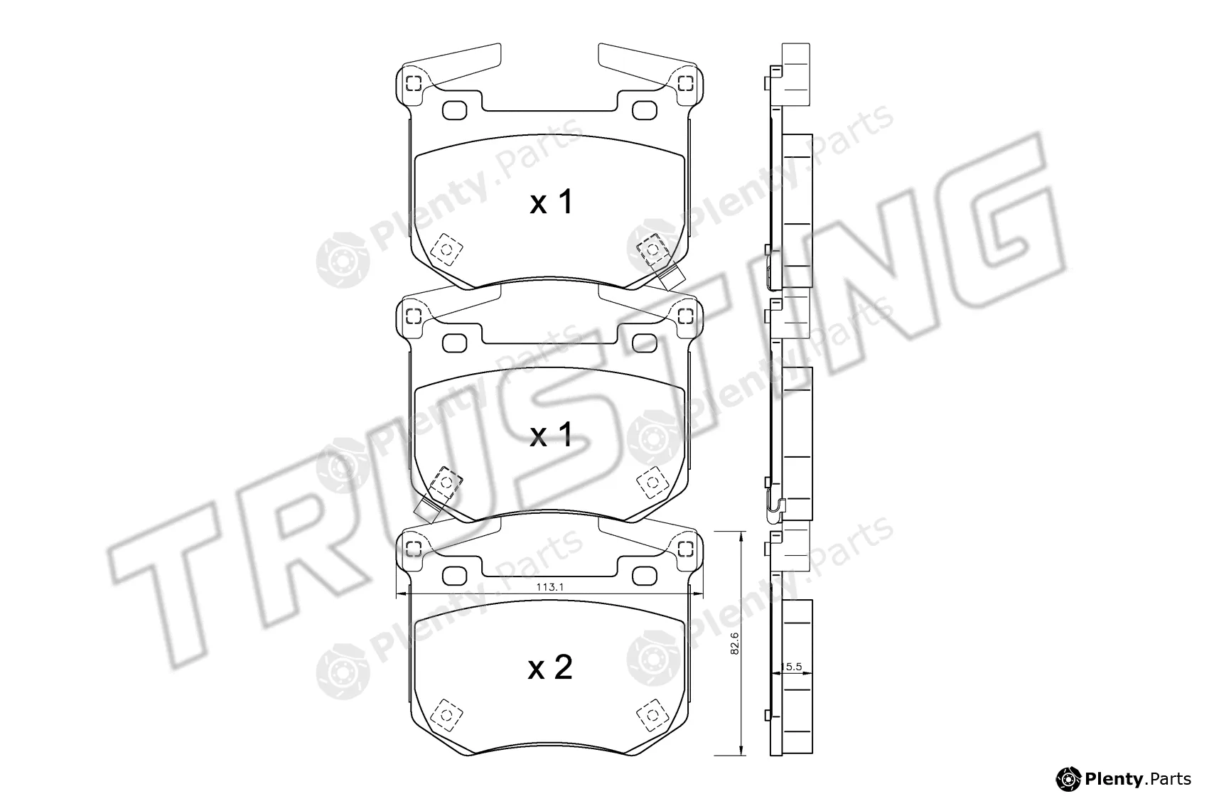 Trusting 1307.0 — Brake Pad Set, disc brake