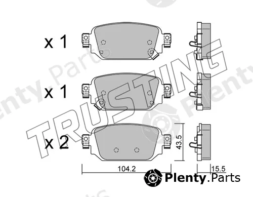 Trusting 1238.0 — Brake Pad Set, disc brake