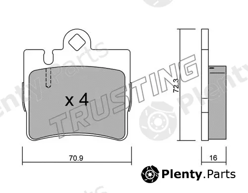 Trusting 613.0 — Brake Pad Set, disc brake