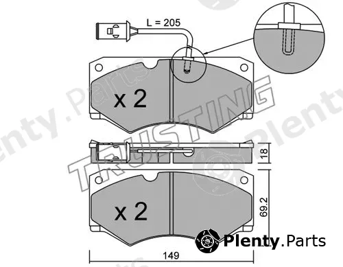 Trusting 016.3 — Brake Pad Set, disc brake