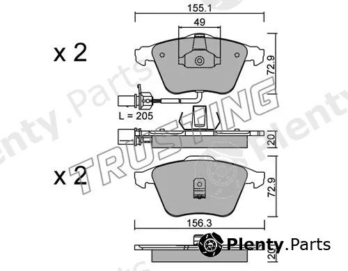 Trusting 565.0 — Brake Pad Set, disc brake