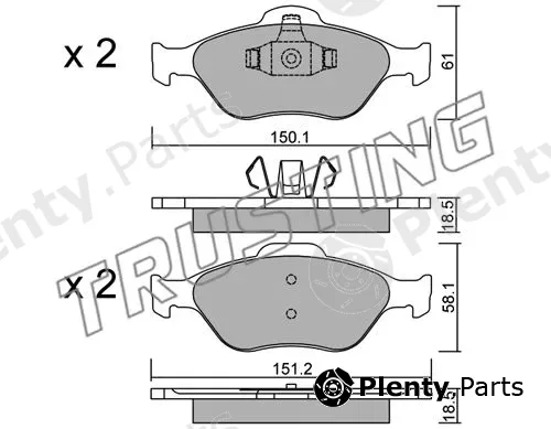 Trusting 325.0 — Brake Pad Set, disc brake