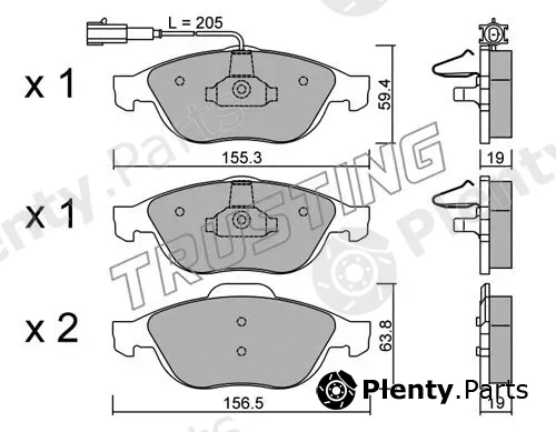 Trusting 229.1 — Brake Pad Set, disc brake