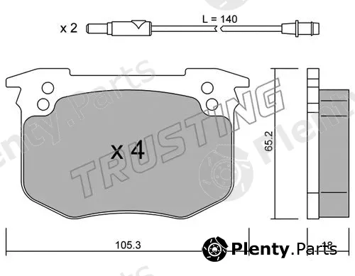 Trusting 196.0 — Brake Pad Set, disc brake