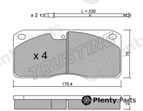 Trusting 279.0W — Brake Pad Set, disc brake