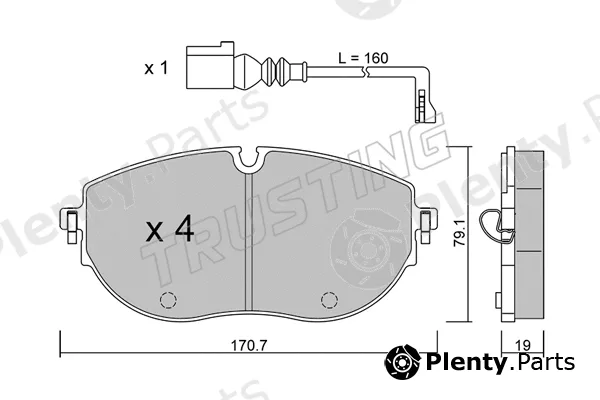 Trusting 1322.0 — Brake Pad Set, disc brake