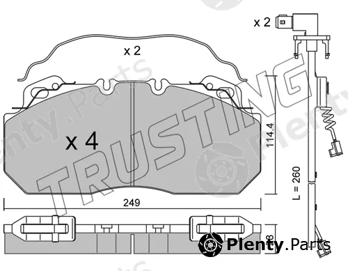 Trusting 605.0W — Brake Pad Set, disc brake
