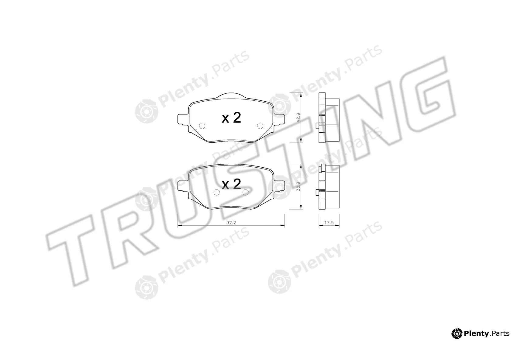 Trusting 1323.0 — Brake Pad Set, disc brake